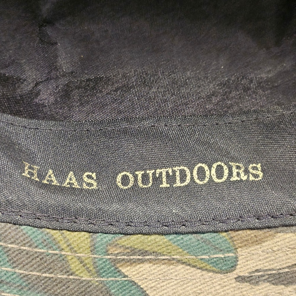 Vintage Haas Outdoors Mossy Oak Bottomland Camo Fedora Bucket Hat XL Made in USA - Picture 7 of 7